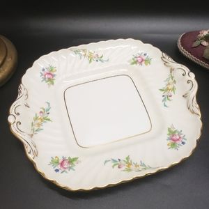 Vintage Mintons Bromley Square Handled Plate, Minton Cake Plate
